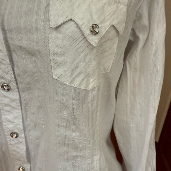 Ariat White and Gold Button-Up Shirt SzXL/TG - Picture 2 of 6
